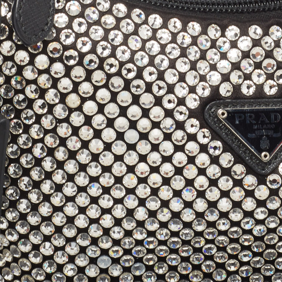 PRADA Black Satin Crystals Re-Edition 2000 Baguette Bag - Picture 5 of 8